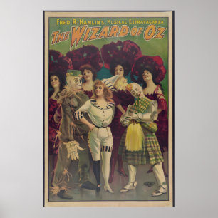 Poster 1903 Le Magicien d'Oz Musical de Style Vintage