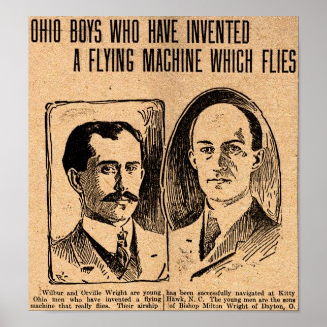 Poster 1903 Wright Brothers réplique de l'affiche du jour (Devant)
