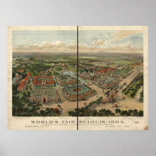 Poster 1904 Saint-Louis MO - Carte panoramique de l'expos