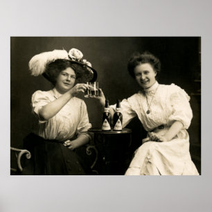 Poster 1905 Beer Drinking Girl Friends