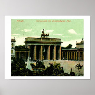 Poster 1906 Porte de Brandebourg, Berlin, Allemagne Vinta