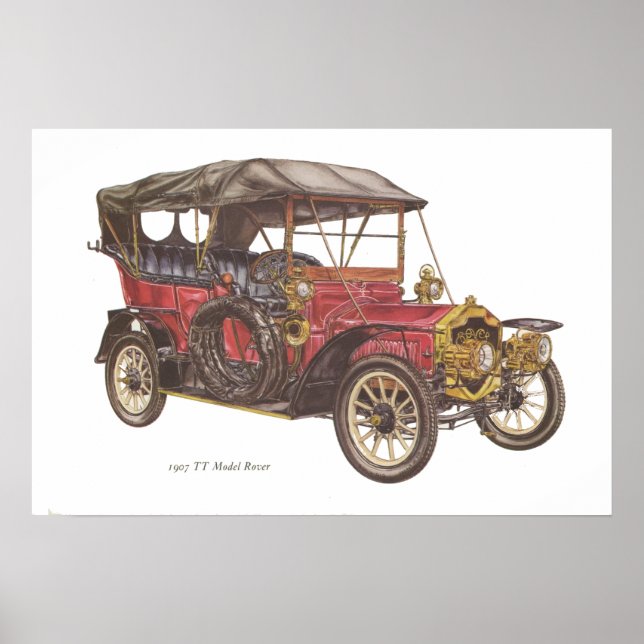 Poster 1907 TT Modèle Rover Automobile (Devant)