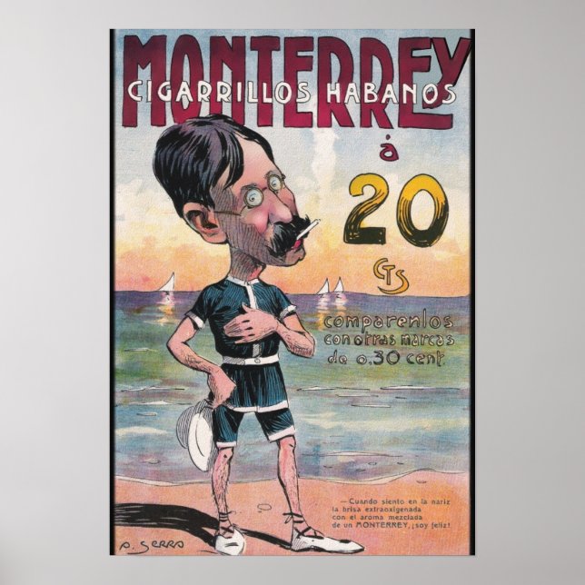 Poster 1907 Vintage Monterrey Cigar Publicité (Devant)