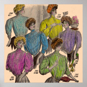 Poster 1908 Gimbels dames blouses taille no 2