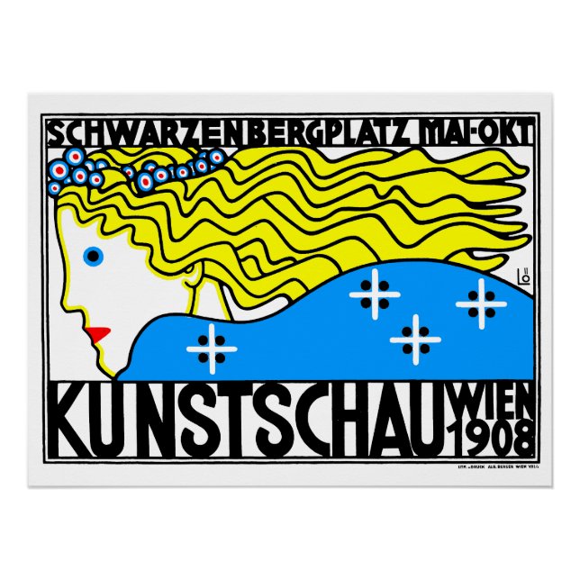 Poster 1908 Vienne Art Nouveau Salon Art Nouveau Maiden (Devant)