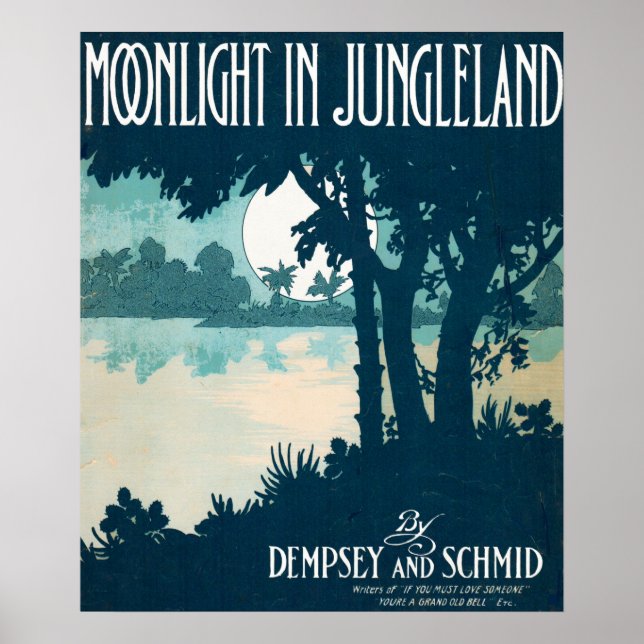 Poster 1909 Lumière de la lune dans la partition Junglela (Devant)