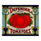 1910s Defender marque tomates étiquette