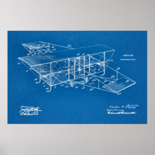 Poster 1911 Avion Brevet d'Art Dessin Imprimer