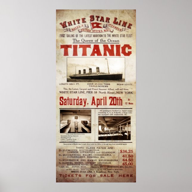 Poster 1912 TITANIQUE - REINE des OCÉANS (Devant)