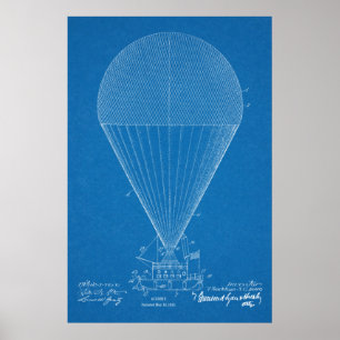 Poster 1913 Bateau Aéronef Brevet d'Art