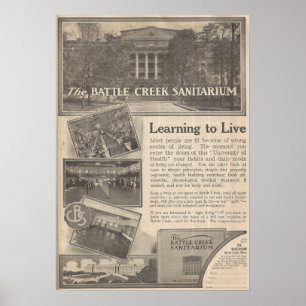 Poster 1913 Battle Creek Sanitarium, Michigan