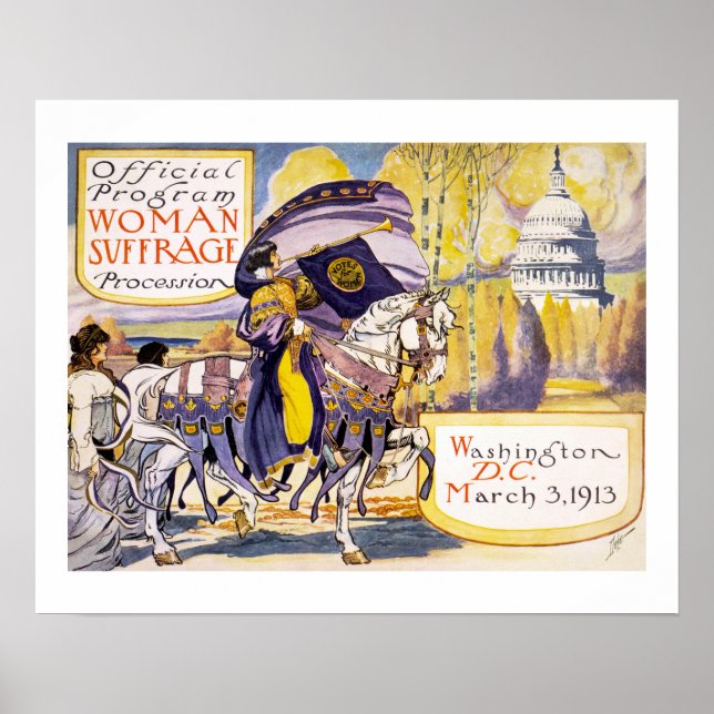 Poster 1913 Marche pour les droits des femmes Washington  (Devant)