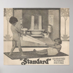 Poster 1913 Publicité sur les appareils de bain