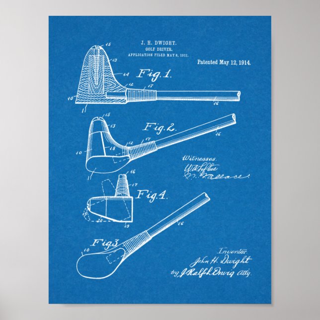 Poster 1914 Club de golf Conception d'un brevet d'art (Devant)