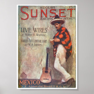 Poster 1914 ! coucher de soleil MAGAZINE COVER ART