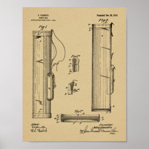 Poster 1914 Golf Caddy Club Sac Design Brevet Art Imprime