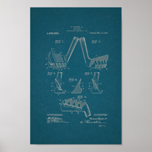 Poster 1914 Vintage Golf Club Brevet Plan directeur Art I