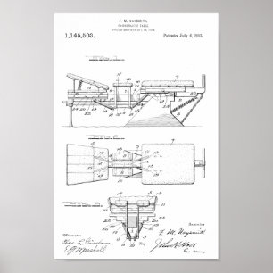 Poster 1915 Vintage Chiropratique Table Brevet Art Imprim