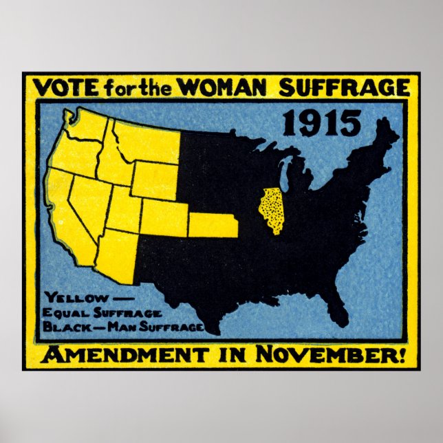 Poster 1915 Vote pour le suffrage féminin (Devant)