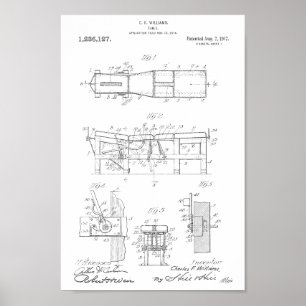 Poster 1917 Vintage Chiropractic Table Patent Art Print