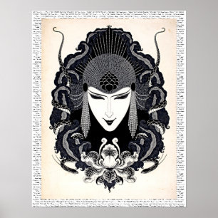 Poster 1917 Vintage élégante Russe Art Nouveau Femme