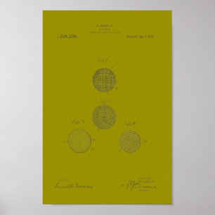 Poster 1918 Vintage Golf Ball Patent Art Print