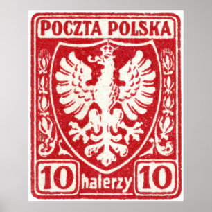 Poster 1919 10h Polish Eagle Stamp