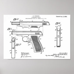 Poster 1920 Automatique Arme Brevet Dessin d'Art Imprimer