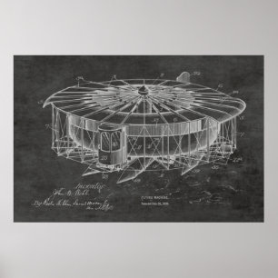 Poster 1920 Avion de 1920 Dessin de brevet d'avion