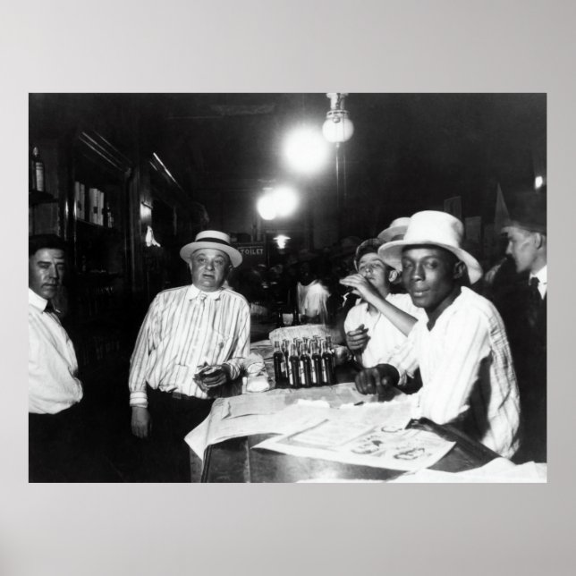 POSTER 1920 DÉBUT DE L'INTERDICTION DEMAIN - SALOON (Devant)