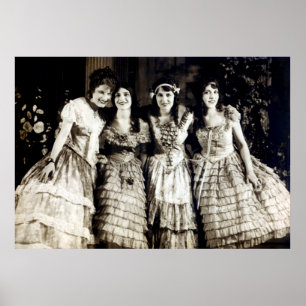 Poster 1920 Filles amies souriantes
