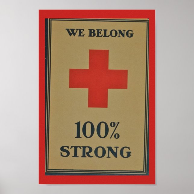 Poster 1920 La Croix Rouge de la Première Guerre mondiale (Devant)