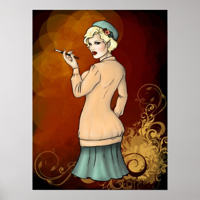 Poster 1920 Mode - Georgette la FLapper Girl (Devant)