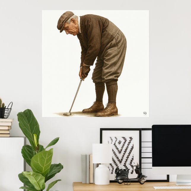 Poster 1920's Golf Fashion - Art Print (Bureau à domicile)