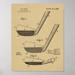 Poster 1922 Golf Club Head Design Brevet d'art Imprimer