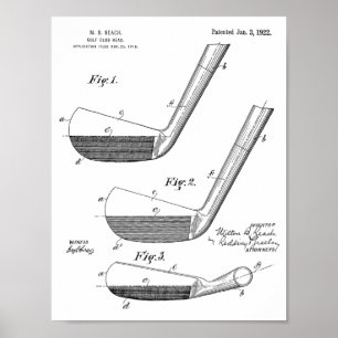 Poster 1922 Golf Club Head Design Brevet d'art Imprimer