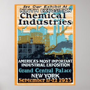 Poster 1923 Exposition de l'industrie chimique