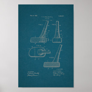 Poster 1923 Vintage Golf Club Brevet Plan directeur Art I