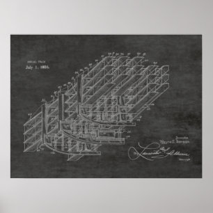 Poster 1924 Avion Train Brevet d'art Imprimer