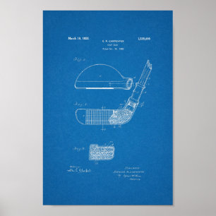 Poster 1925 Club de golf Vintage Brevet Plan directeur Ar