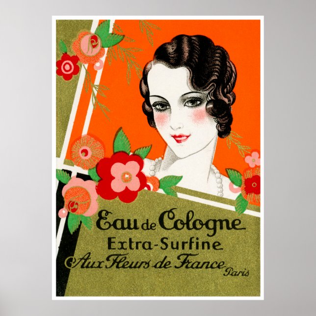 Poster 1925 Fleurs de Paris France Parfum (Devant)