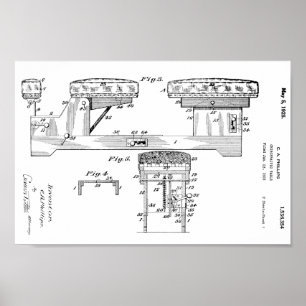 Poster 1925 Vintage Chiropratique Table Brevet Art Imprim