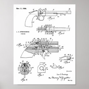 Poster 1926 Brevet d'art d'armes à feu