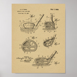 Poster 1928 Golf Club Head Design Brevet d'art Imprimer