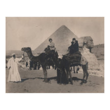 1930 Flapper Girls on chamels Égypte Pyramides Imp