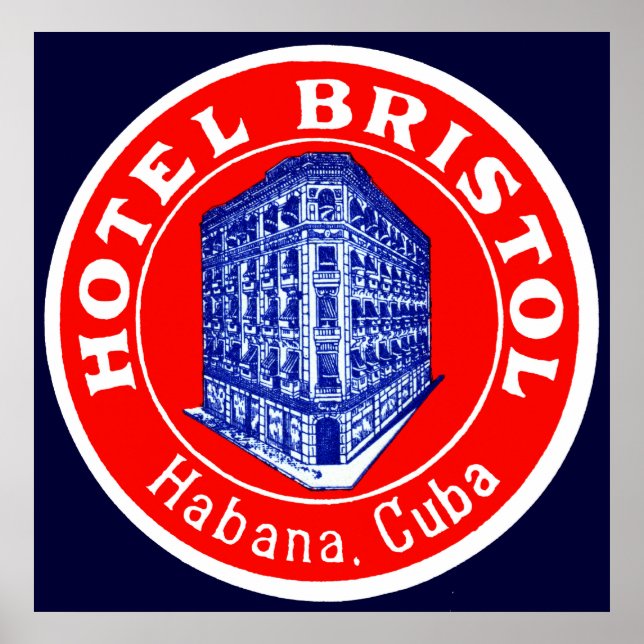 Poster 1930 Hotel Bristol Cuba (Devant)