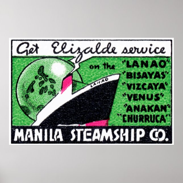 Poster 1930 Manila Steamship Company (Devant)