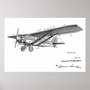 Poster 1932 copies vintages de dessin d'art de brevet