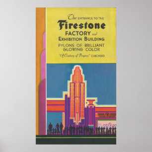 Poster 1933 Exposition internationale CHICAGO. Art Déco.
