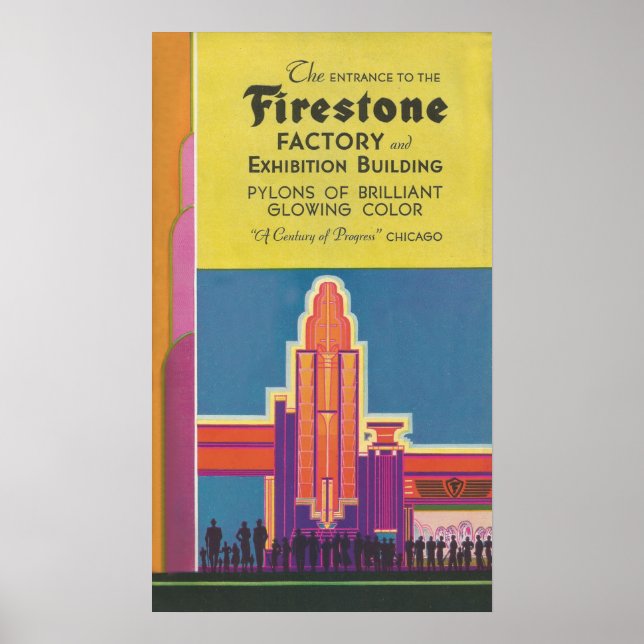 Poster 1933 Exposition internationale CHICAGO. Art Déco. (Devant)